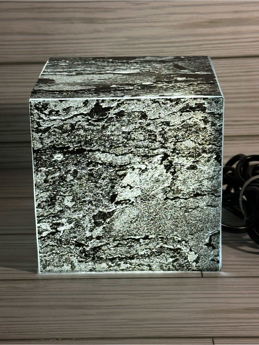 Textured Marble Pattern LED Color Changing Ambiance Cube Lamp